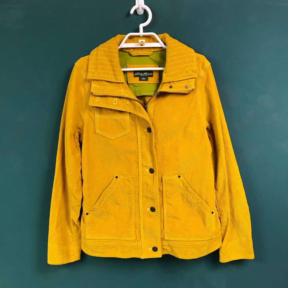 Eddie Bauer Mustard Yellow Corduroy Field Jacket Gem